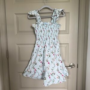 Hill House Home Elizabeth Nap dress in pond floral size S smocked ruffle dress